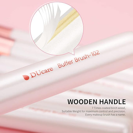 DUcare Makeup Brush Set Professional 27Pcs Makeup Brushes Premium Synthetic Kabuki Foundation Blending Face Powder Blush Concealers Eye Shadows Make Up Brushes Kit White