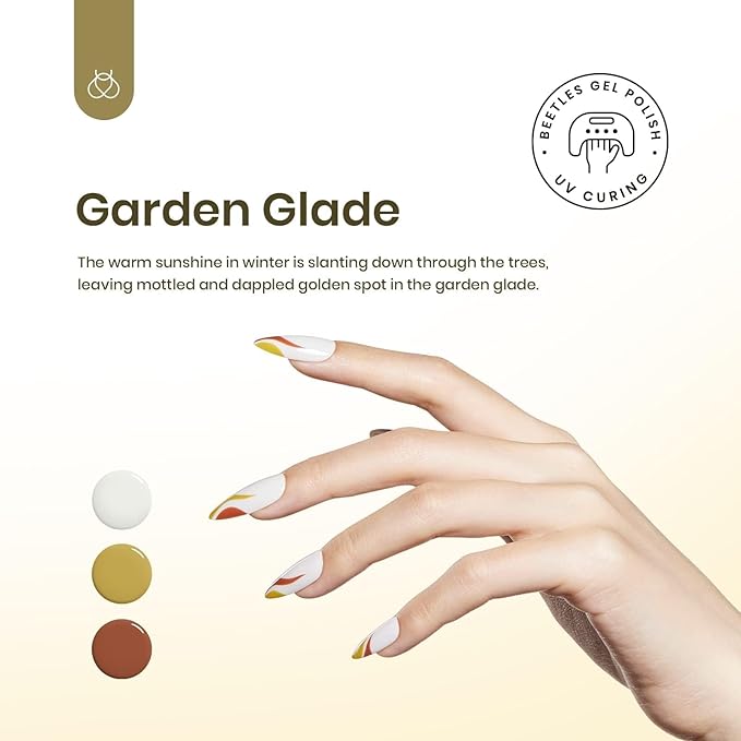 Beetles Fall Gel Nail Polish Set - 6 PCS Brown Green Glitter Holiday Gel Polish Kit Yellow Green Nail Art Soak Off UV Nail Gel Polish DIY Manicure Kits