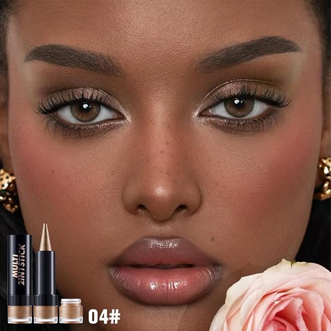 AMY'S DIARY Bronze Whisper Sand Eye shadow & Eyeliner Stick 2-in-1, Cream Eyeshadow Pencil + Gel Eyeliner | Waterproof, Smudge-Proof Eye Makeup Crayon for woman, Face & Lip | Twist-Up Eye Shadow Pen