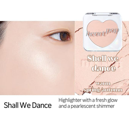 ETUDE Heart Pop Blush, Romantic Mauve Cheek Color, Soft Glow & Glossy Finish, Lightweight Formula, Compact 0.2 oz – Shall We Dance