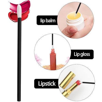 200 Pieces Disposable Lip Wands, Lip Brushes, Lipstick & Gloss Applicators Lint Free Makeup Applicator Brush Beauty Tool