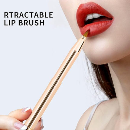 Unaone [2 Pack] Lip Brush for Lipstick, Retractable Lip Brushes, Dual-ended Makeup Brush for Lipstick Lip Gloss, Include Lid