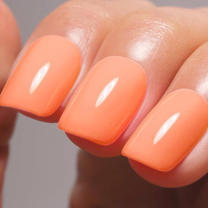 Imtiti Coral Orange Gel Nail Polish, 15ml Neon Orange Color Gel Polish Soak Off LED Nail Polish Nail Art Design Manicure Salon DIY at Home