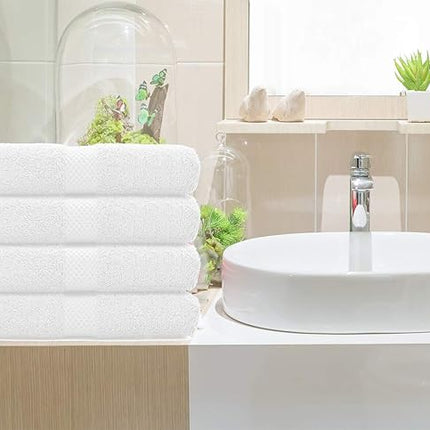 DAN RIVER 6-Pack Premium Hand Towels (16x28 Inches) - 100% Cotton, Ultra Soft, Lightweight, Highly Absorbent Towels for Bathroom, Spa, Gym, Salon, Hotel, and Travel - White