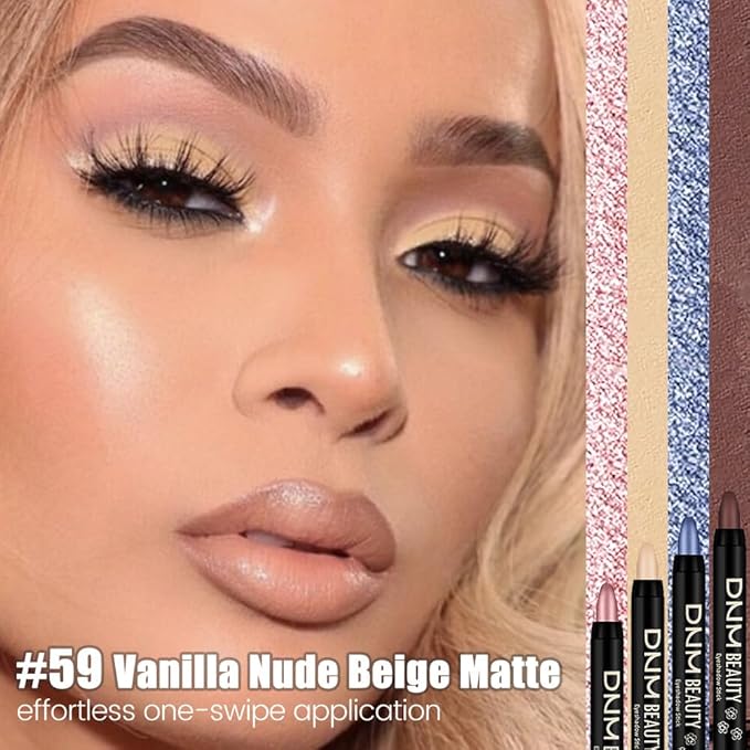 Beige Matte Cream Eye Shadow Stick Makeup for Women, Beige Matte Eyeliner Pencil Eyeshadow Brightener Stick for Eyes, Waterproof Eyeshadow Applicator Blendable, sombras para ojos 59#