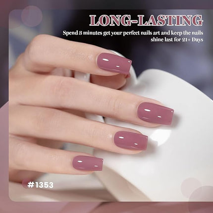 RARJSM Dirty Rose Gel Nail Polish 1PCS 15ML Long Lasting Opaque Milky Gray Rose Creamy Gelpolish Soak off U V Curing Required Nail Art French Manicure Salon DIY at Home