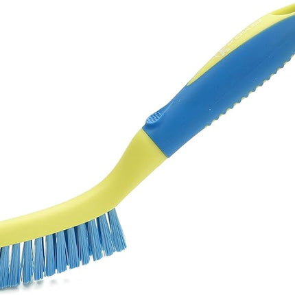 Scrub Brush Set for Bathroom Kitchen Bathtub Toilet Deep Cleaning Brush Tools All Purpose Cleaner Sponge Scrubbing Brushes with Ergonomic Handle, 4-Piece