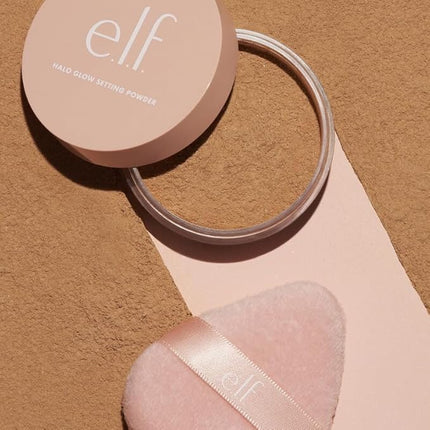 e.l.f. Halo Glow Powder Puff, Soft, Reusable Powder Puff For Applying Loose Or Pressed Powders, Easily Conforms To The Face, Vegan & Cruelty-free