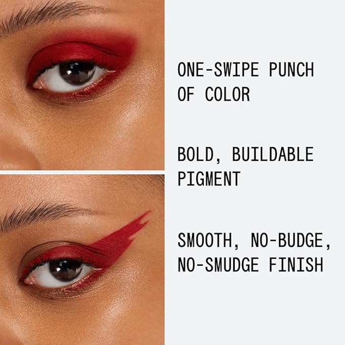 about-face Matte Fluid Eye Paint Scream of Consciousness – High-Pigment Liquid Eyeshadow, Long-Lasting, No-Budge Matte Finish, Vegan & Cruelty-Free (Primary Red)