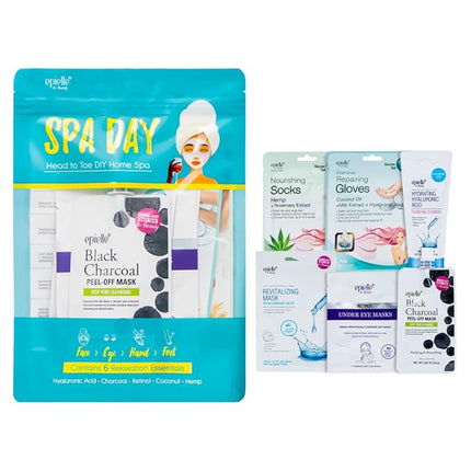Epielle Spa Day Kit, 6 Relaxation Essentials, Hydrating & Detoxifying for Radiant Skin, At-Home Spa Kit, Self Care Gifts for Women, Korean Skin Care Set, Stocking Stuffers