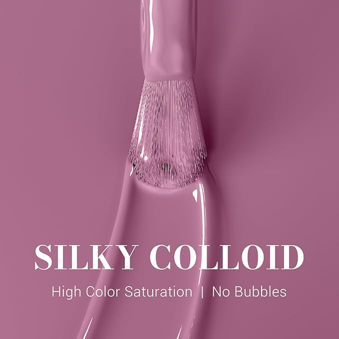 MelodySusie Dark Purple Gel Nail Polish, 0.5fl oz Nails Soak Off UV LED Gray Purple Gel Polish Gift for Women Nail Art Manicure Salon DIY Nail Design Decoration at Home-1650