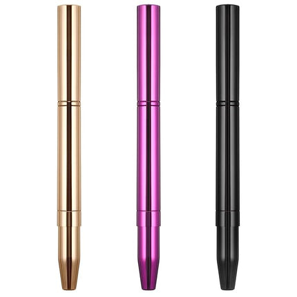TOODOO 3 Pack Retractable Lip Brush for Lipstick with Cap Dual-ended Liner Foundation Makeup Brush Sets Travel Applicators(Gold, Black, Purple)