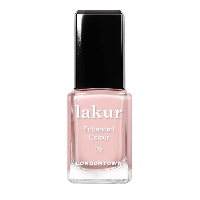 LONDONTOWN lakur Nail Polish - Chip-Resistant, Non-Toxic, Conditions & Hydrates Nails | Glossy Soft Sheer Pink, Invisible Crown, .40 fl oz