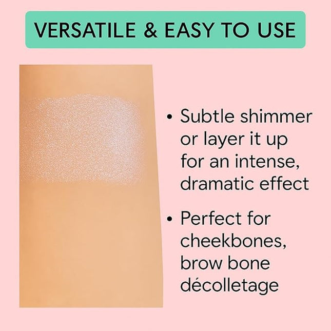 KimChiChic Beauty Pearl Gone Wild Highlighter - Pressed Shimmer Powder for Face & Body, Iridescent Glow, with Mirror, Cruelty Free, Hope Blue Iridescent 0.32oz