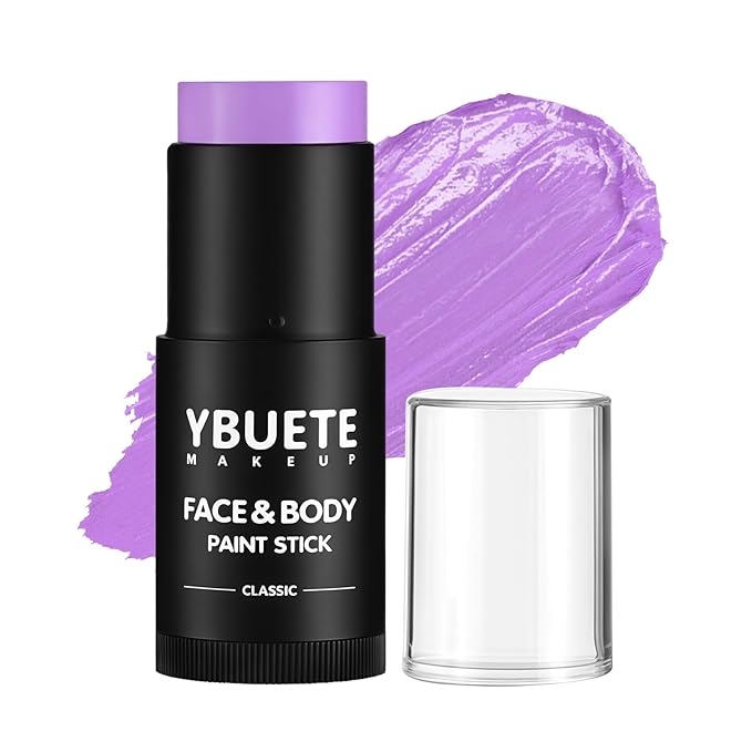 Light Purple Oil Based Face Body Paint Stick, Non-toxic Full-coverage Face Painting Ursula Costume Mermaid Zombie Cosplay SFX Makeup, Waterproof Cream Light Purple Body Painting for Adults