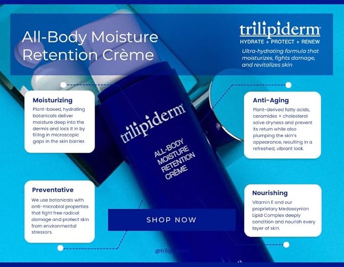 Trilipiderm All-Body Moisture Retention Créme 1oz x 3 + Broad Spectrum SPF 30 1oz x 3