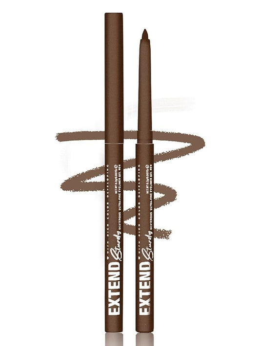 Brown Gel Glitter Eyeliner Pencil, Metallic Waterproof Smudge-Proof Creamy Retractable Smooth Eye Liner pencil, Hypoallergenic Long Lasting Eyeliner Brightener Pen Crayon Eye Makeup Gift for Women#09