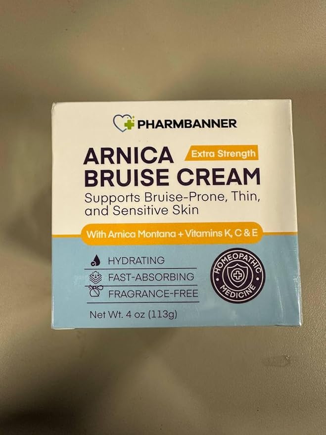Arnica Bruise Cream Extra Strength – Fast-Acting Arnica Montana with Vitamins K, C & E for Bruising, Swelling, Discoloration & Thin Skin – Hydrating Moisturizer for Face & Body – 4 oz