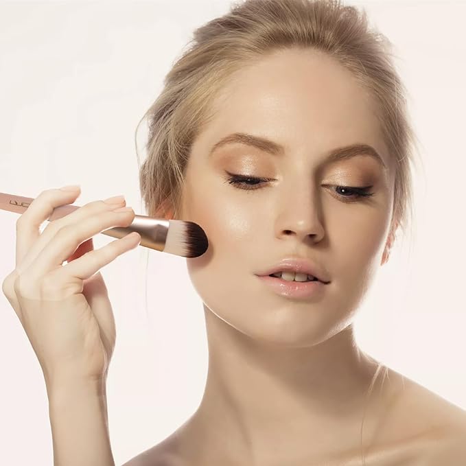 Professional Face Makeup & Foundation Brush Set 5Pcs, Premium Base Brush Kit For Face, Foundation Brush Blush Brush Blurring Angled Liner Crease Brush