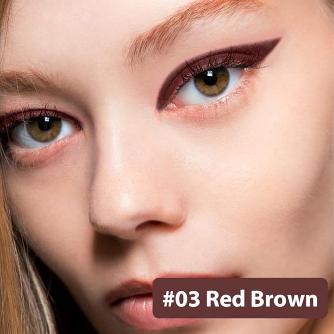 Kaely Red Brown Gel Eyeliner,Smooth Eye Liner Waterproof Smudge Proof,Multi-Use Pencil Eyeliner,Built in Sharpener,Longwearing Eye Makeup,Vegan,delineador de ojos contra el agua,03