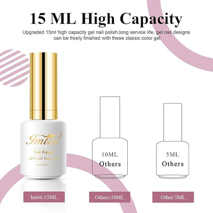 Imtiti Gel Nail Polish, 1 Pcs 15ml Red Rose wood Color Gel Polish Soak Off Nail Art Manicure Salon DIY Nail Lamp Gel Nail Design Decoration at Home Gift for Women, 0.5 Fluid Ounces