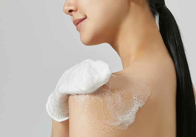 KANSO Exfoliating SONMOA Shower Towel – Natural Viscose Glove for Gentle Exfoliation, Chemical-Free, Hand-Sewn, Made in Korea (2-Pair Set)