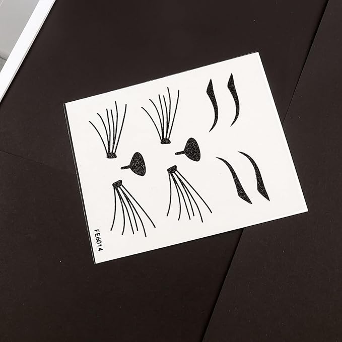 Black Cat Face Gems, Festival Face Jewels Tattoo Stickers, Glitter Cat Face Gems Stick on, Body Gem Stones Temporary Face Tattoos for Halloween