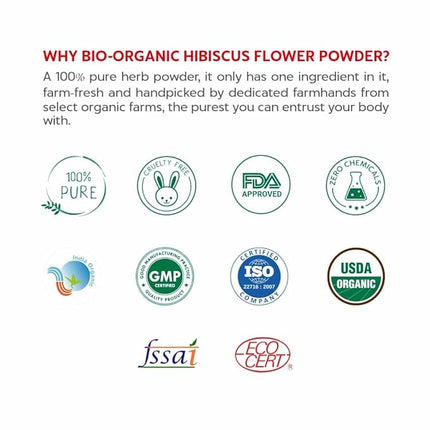 Indus Valley Natural Organic Herbs Powder (Hibiscus)