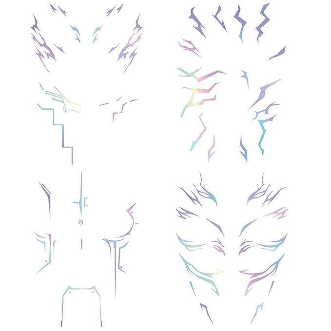 4 PCS Temporary Tattoos,Cosplay Tattoos Stickers,Cosplay Accessories for Cosplay, Halloween and Party Makeup