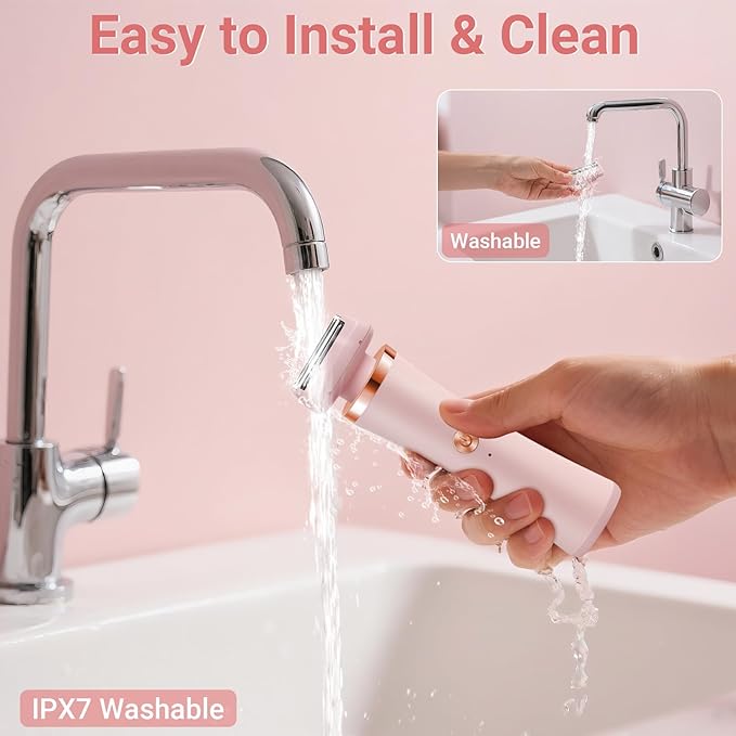 Bikini Trimmer for Women & Men - 2 in 1Replaceable Painless Electric Razor for Body & Face,Wireless Portable Trimmer for Women Wet & Dry Electric Shaver,IPX7 Waterproof,USB Rechargeable