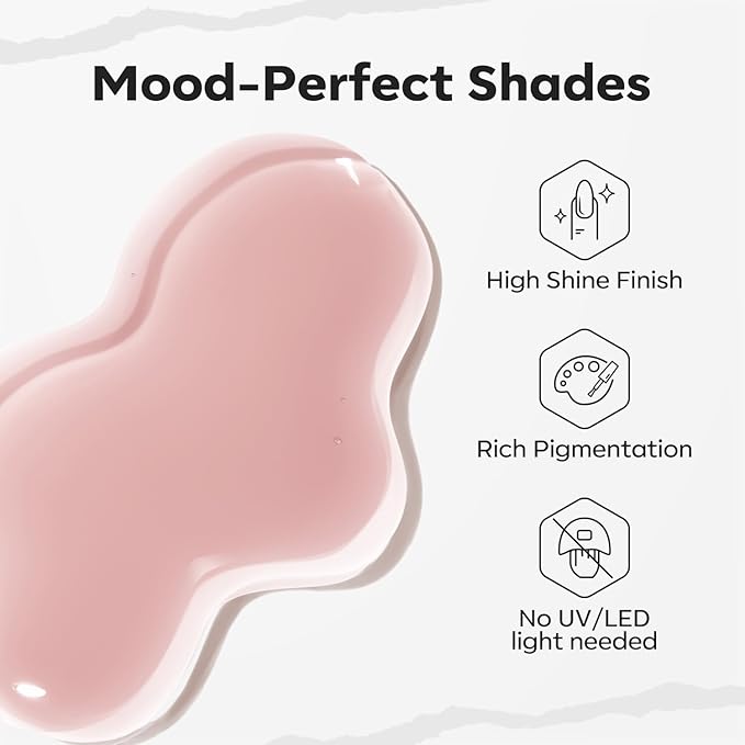 modelones Jelly Nude Nail Polish, 15 ml Jelly Natural Pink Translucent Color Quick Dry Nail Lacquer Strengthener Long Last Shine Fingernail Toe Nail Art DIY Home Travel Manicure Gift for Women Girls