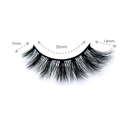 Happy Heartbeat 3D Clear Band Lashes 14mm Natural Soft Faux Mink Lashes C/D Curl Cat Eye Wispy Fake Eyelashes Short Cross Reusable False EyeLashes 7 Pairs (No.368)