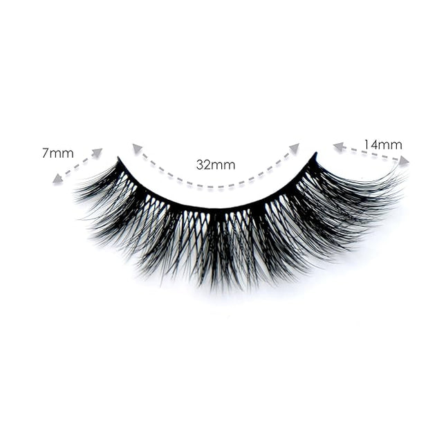 Happy Heartbeat 3D Clear Band Lashes 14mm Natural Soft Faux Mink Lashes C/D Curl Cat Eye Wispy Fake Eyelashes Short Cross Reusable False EyeLashes 7 Pairs (No.368)