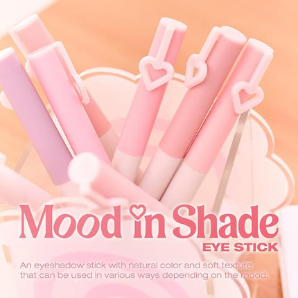Peripera MOOD IN SHADE EYE STICK, Built-In Applicator (Brush), Smudge-Proof, Easy Application, Creamy Matte Texture Eye Shadow Stick (M01 LAZY PEACH)