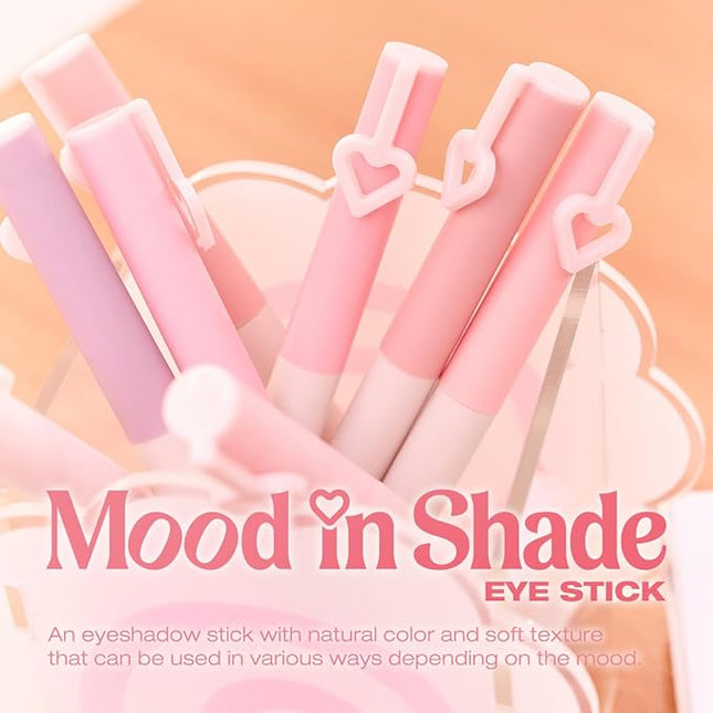 Peripera MOOD IN SHADE EYE STICK, Built-In Applicator (Smuger), Smudge-Proof, Easy Application, Creamy Shimmer Texture Eye Shadow Stick (P02 SHINING BUBBLE)