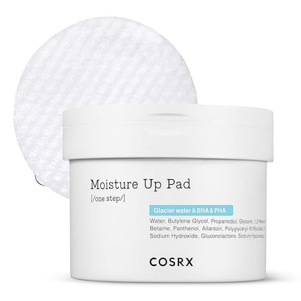 COSRX Moisture Up Pads 70 Sheets, BHA, Gentle Daily Exfoliant for Sensitive Skin, Preventing Breakouts, Moisturizing, Nourishing, Blemish Care, Korean Skin Care