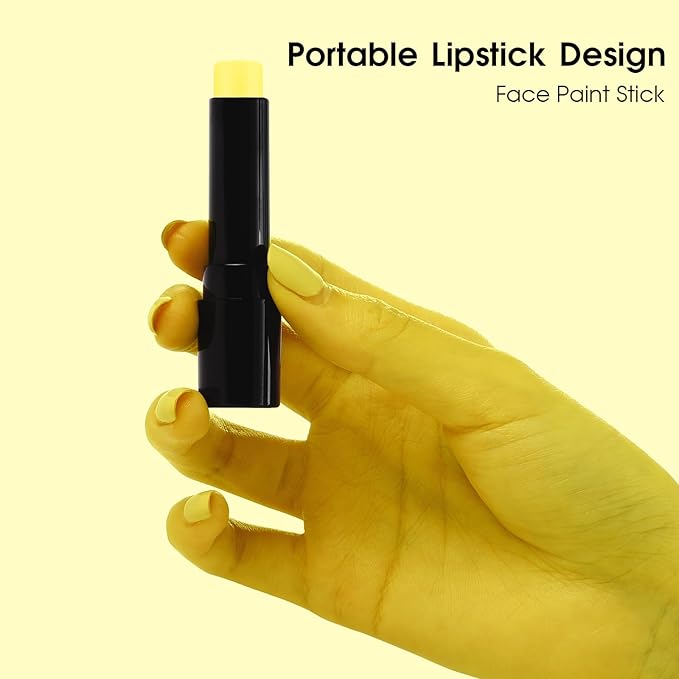 BAD COLOR Yellow Face Body Paint Stick, Full-Coverage Eye Black Sticks for Adults Children, Hypoallergenic Face Painting Kit for Halloween SFX Lion Tiger Minions Stage Cosplay Costume Party