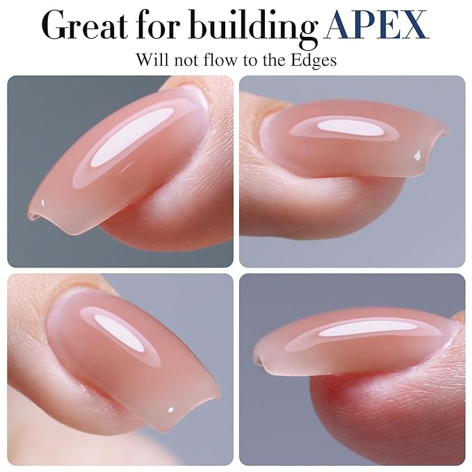 Double Rhythm Clear Gel Nail Polish 15ml Nail Strengthener in a Bottle Nail Extension Hard Gel Soak Off Long Lasting UV Gel (Skin Nude 8 in 1-5)