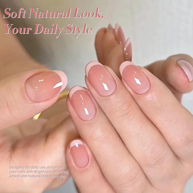 BORN PRETTY Pink Gel Nail Polish 6 Colors,Soft Nude Pink Valentine's Day Gift Nail Art Manicure DIY Salon Home