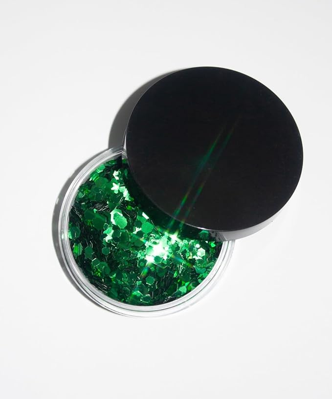 Vegan Biodegradable Chunky Glitter // Karizma Beauty Green Bio Glitter Eco Glitter Face Glitter Festival Chunky 8g