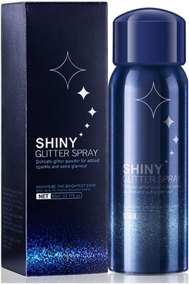 Glitter Spray for Hair and Body, Perfect Body Shimmer Glitter Spray for Music Festival Stage Makeup and Festival Hair and Face Glitter Spray Highlighter Makeup. 2.11 Oz