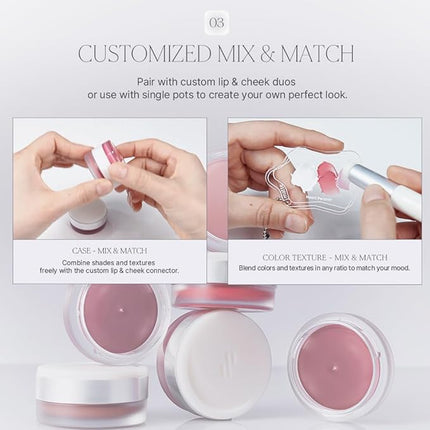 Heart Percent Dote On Mood Custom Lip & Cheek Single – Blendable & Buildable Veil-Fit Tone-up Enhancer, Long-Lasting Lightweight Multi-Use Highlighter 4.7g, H01. Tone up Balm