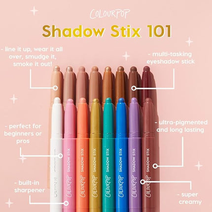 ColourPop Shadow Stix - Cream Eyeshadow Stick with Long-Lasting Color - Multi-Use Cream Makeup with a Built-In Sharpener & Precise Tip for Easy Application - Witch Please (0.05 oz)