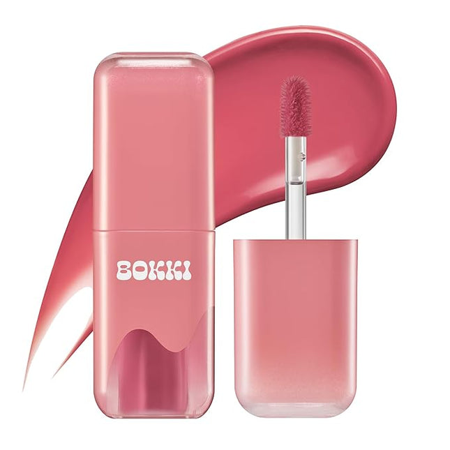 BLACK ROUGE Glow Bokki Tint, GB05 Carbo Rosé – Korean Lip Tint Inspired by Tteokbokki, Non-Sticky Long-Lasting Lip Stain with Glossy Finish, Cute Stickers – Original Red, Rose, Soy