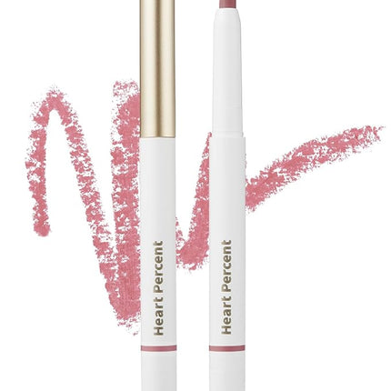 Heart Percent Dote On Mood Lip Liner Pencil, Long-Lasting Creamy Lip Crayon Smooth Lipliner Retractable Lipstick Overlip Line Color 0.8g, #19. Dusty Pink