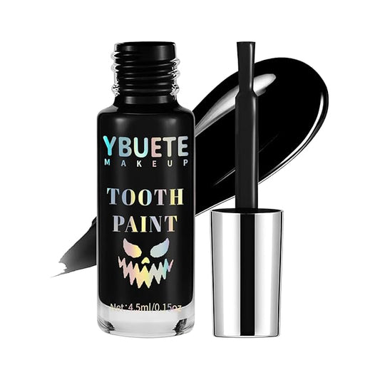 Halloween Black Tooth Paint, Temporary Black Teeth Paint for Cosplay, Safe,Quick Dry Realistic, Special Effects Makeup for Theater,Halloween Clown Skeleton Zombie Vampire Costume Makeup
