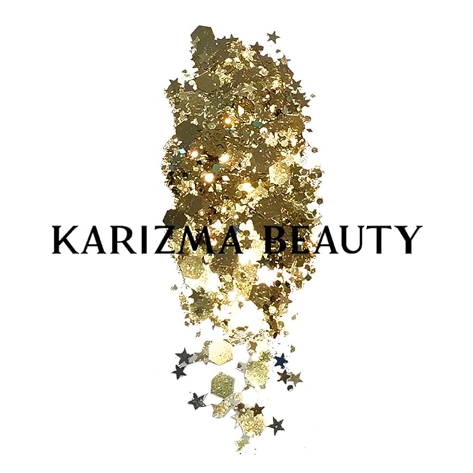 Gold Rockstar Chunky Glitter ✮ Large 30g Jar KARIZMA BEAUTY ✮ Festival Glitter Cosmetic Face Body Hair Nails