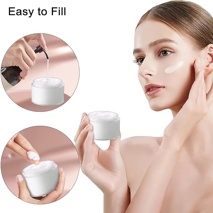 4 oz Plastic Jars Container with Lids, 5 Pack BPA Free Refillable Cosmetic Jars with Lids Clear Round Small Container for Lotion, Cream, Powders, Makeup, Slime, Honey Jam, Bath Salts, Black