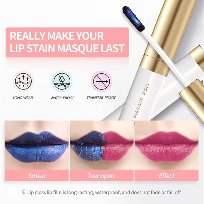 Lip Liner - Peel Off Lip Stain | Long Lasting Matte Lip Tattoo | Transfer Proof, Hydrating Formula with Hyaluronic Acid & Vitamin E | Vegan & Cruelty-Free | for All Skin Types(8#vibrant pink)