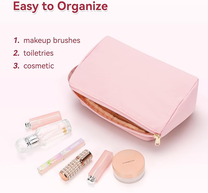CUBETASTIC Small Makeup Bag, Makeup Pouch, Travel Cosmetic Organizer for Women